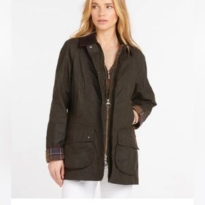 Barbour classic Beadwell Waxed Jacket. Barely ever worn. USA size 4. Olive green